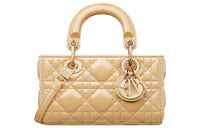 DIOR Lady D-JOY Sheepskin Crossbody Handbags Extra Mini Women's Light Yellow