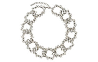 SAINT LAURENT Brass Glass Necklaces Women's Silver