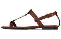 SAINT LAURENT CASSANDRA Strap Sandals Women's Brown