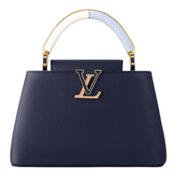 LOUIS VUITTON Capucines Taurillon Leather Handbag Small Size Women's Marine Blue