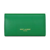 SAINT LAURENT Smooth Leather Wallet Women's Green