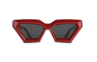 LOUIS VUITTON Acetate Irregular Shape Sunglasses Women's Red