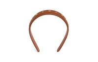 CELINE Headband In Calfskin And Brass With Gold Finish