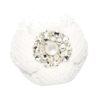 CHANEL Cotton Twill Velvet Brooches Women's White