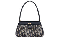 DIOR Key Smooth Finish Cow Leather Shoulder Bag Handbags Small Size Women's Blue