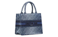 DIOR Embroidery Totes Shopping Bags Handbags Small Size Women's Gradient Blue