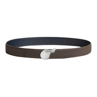 HERMES Calfskin Leather Belts Men's Umber Width: 3.2CM