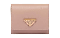 PRADA Saffiano Leather Wallet Trumpets Women's Pink