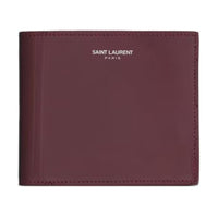 SAINT LAURENT Calfskin Wallet Men's Burgundy