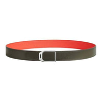 HERMES Calfskin Leather Belts Men's Gray Green Width: 3.2CM