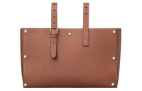 HERMES Clemence Bullock Leather Tote Bag Shopping Bag Handbag Women's Brown