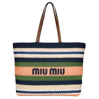 MIU MIU Raffia Tote Bag, Shopping Bag, Shoulder Bag, Handbag Women's Multicolor