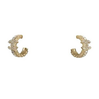 CHANEL Rhinestone Earrings Women's Gold