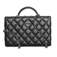CHANEL Lambskin Box Bag Shoulder Bag Crossbody Bag Handbag Women's Black