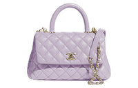 CHANEL Coco Handle Cow Leather Shoulder Bag, Crossbody Bag, Handbag Small Size Women's Purple