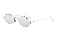 DIOR Injection Molding Irregular Shape Eyeglass Frames Men's Silver