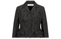 DIOR Fitted Jacket With Three-Quarter Sleeves Jackets Coats Women's Black