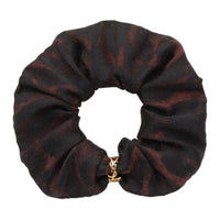 SAINT LAURENT Silk, Metal, Cashmere Hair Tie Unisex Red