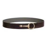 HERMES Calfskin Leather Belts Men's Brown Width: 3.2CM