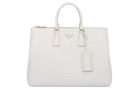 PRADA Galleria Killer Bag Saffiano Leather Handbag Large Size Men's White