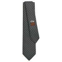HERMES Mulberry Silk Ties Men's Black/Gray