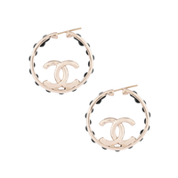 CHANEL Earrings Women's Gold, Black