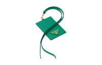 PRADA Affiano Leather Card Holder Women's Green