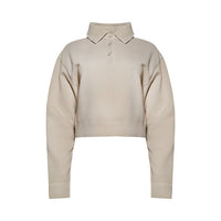 MIU MIU Fleece Polo Shirt 'Chalk'