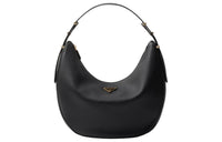 PRADA Leather Hobo Bag Handbag Shoulder Bag Women's Black