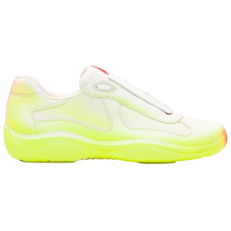 Cass x PRADA Rel3ase Slip-Resistant Low-Top Athletic Shoes Unisex Neon Yellow Pink Gradient