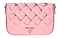 PRADA Leather Shoulder Bag Crossbody Bag Regular Women's Petal Pink/Black