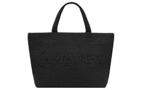 SAINT LAURENT Raffia Tote Bag Shopping Bag Handbag Unisex Black