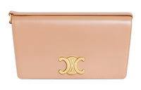 CELINE Shiny Calfskin Handbag Shoulder Bag Women's Sand White