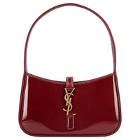 SAINT LAURENT Patent Leather Handbag Mini Women's Burgundy