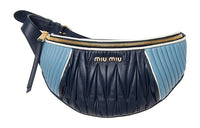 MIU MIU Lambskin Fanny Pack Women's Light Blue/Blue