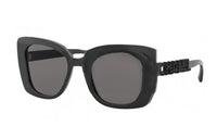 CHANEL Plastic Irregular Shape Sunglasses Women's Black