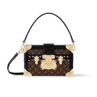 LOUIS VUITTON PETITE MALLE Monogram Canvas Shoulder Bag Small Size Women's Brown