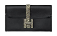 HERMES Jige Swift Calfskin Coin Purses Wallets Women's Black
