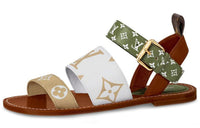 LOUIS VUITTON Formentera Strap Sandals Women's White Brown Green
