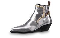 LOUIS VUITTON Matador Ankle Boots Women's Silver