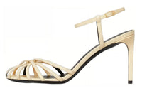 CELINE Triomphe Stylish Sandals 8.5cm Women's Beige Yellow