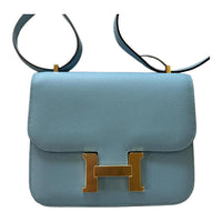 HERMES Constance Epsom Leather Shoulder Bag Crossbody Bag Mini Women's 7N Celeste Sky Blue