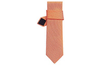 HERMES Silk Tie Men's Orange/White