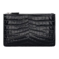 PRADA Crocodile Leather Clutch Unisex Black