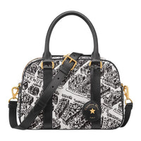 DIOR Vibe Fabric Bowling Bag Shoulder Bag Crossbody Bag Handbag Medium Size Women's Black