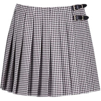 MIU MIU Plaid Pleated Mini Skirt