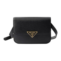 PRADA Saffiano Cow Leather Shoulder Bag Regular Women's Black