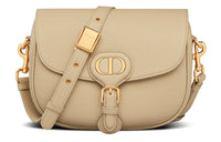 DIOR Leather Shoulder Bag Crossbody Bag Women's Beige