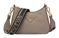 PRADA Leather Crossbody Bag Shoulder Bag Women's Clay Gray