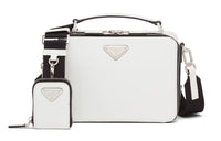 PRADA Brique Shiny Leather Shoulder Bag Crossbody Bag Men's White